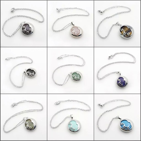 Rose Quartz Crystal Silver 925 Moon Star Necklace - Picture 9 of 12